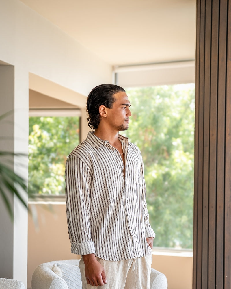 Camicia a righe da uomo