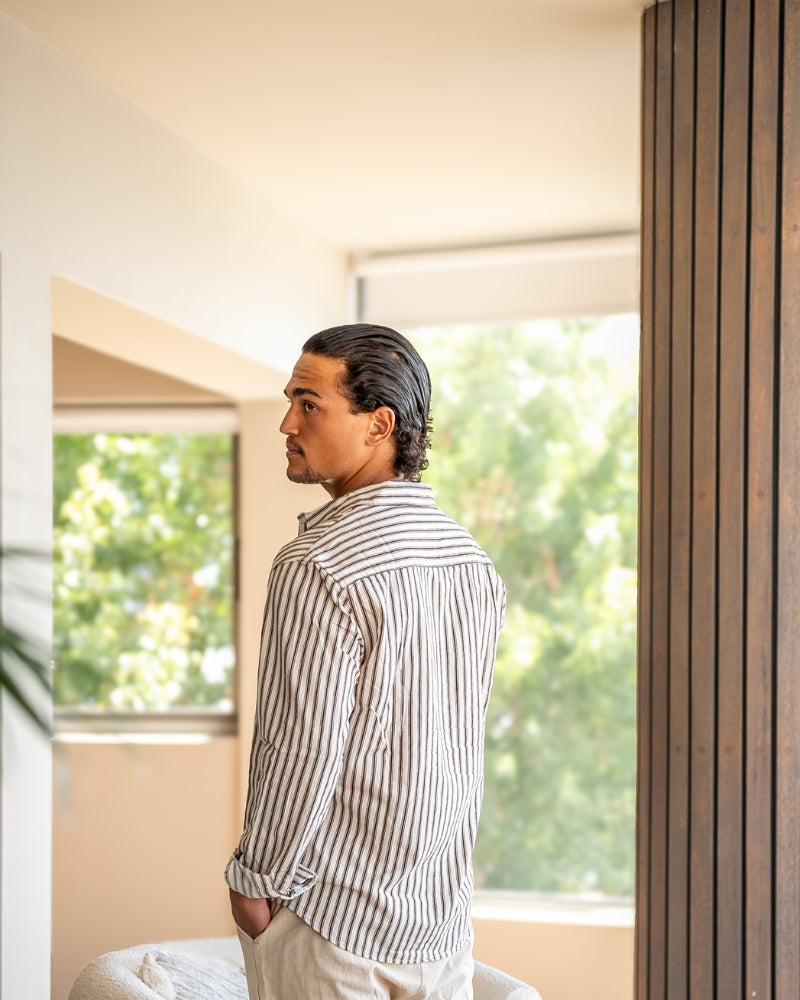 Camicia a righe da uomo